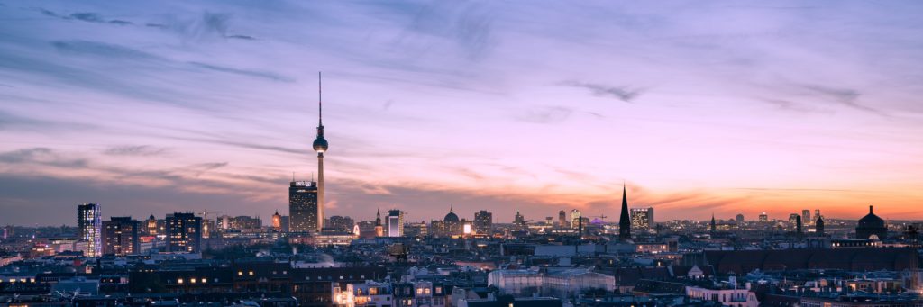 Panorama Berlin im Sonnenuntergang